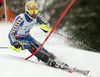 Andre Myhrer of Sweden skiing in second run of last Men slalom race of Audi FIS alpine skiing World Cup, which was held on Gudiberg course in Garmisch-Partenkirchen, Germany. Last slalom race of Men Audi FIS Alpine skiing World Cup 2009-10, was held on Saturday, 13th of March 2010 in Garmisch-Partenkirchen, Germany.
