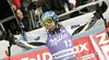 Tanja Poutiainen of Finland reacts in finish of second run of last Women slalom race of Audi FIS alpine skiing World Cup, which was held on Gudiberg course in Garmisch-Partenkirchen, Germany. Last slalom race of Women Audi FIS Alpine skiing World Cup 2009-10, was held on Saturday, 13th of March 2010 in Garmisch-Partenkirchen, Germany.
