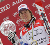 Carlo Janka of Switzerland celebrates overall Audi FIS Alpine skiing World cup victory after last race of Audi FIS alpine skiing World Cup, which was held in Garmisch-Partenkirchen, Germany. Last slalom race of Audi FIS Alpine skiing World Cup 2009-10, was held on Saturday, 13th of March 2010 in Garmisch-Partenkirchen, Germany.
