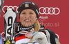 Anja Paerson of Sweden celebrates overall Audi FIS Alpine skiing World cup third place after last race of Audi FIS alpine skiing World Cup, which was held in Garmisch-Partenkirchen, Germany. Last slalom race of Audi FIS Alpine skiing World Cup 2009-10, was held on Saturday, 13th of March 2010 in Garmisch-Partenkirchen, Germany.
