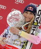 Winner Lindsey Vonn of USA celebrates overall Audi FIS Alpine skiing World cup victory after last race of Audi FIS alpine skiing World Cup, which was held in Garmisch-Partenkirchen, Germany. Last slalom race of Audi FIS Alpine skiing World Cup 2009-10, was held on Saturday, 13th of March 2010 in Garmisch-Partenkirchen, Germany.
