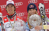  celebrates overall Audi FIS Alpine skiing World cup victory after last race of Audi FIS alpine skiing World Cup, which was held in Garmisch-Partenkirchen, Germany. Last slalom race of Audi FIS Alpine skiing World Cup 2009-10, was held on Saturday, 13th of March 2010 in Garmisch-Partenkirchen, Germany.
