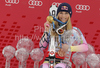 Winner Lindsey Vonn of USA celebrates overall Audi FIS Alpine skiing World cup victory with her globes after last race of Audi FIS alpine skiing World Cup, which was held in Garmisch-Partenkirchen, Germany. Last slalom race of Audi FIS Alpine skiing World Cup 2009-10, was held on Saturday, 13th of March 2010 in Garmisch-Partenkirchen, Germany.

