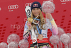 Winner Lindsey Vonn of USA celebrates overall Audi FIS Alpine skiing World cup victory with her globes after last race of Audi FIS alpine skiing World Cup, which was held in Garmisch-Partenkirchen, Germany. Last slalom race of Audi FIS Alpine skiing World Cup 2009-10, was held on Saturday, 13th of March 2010 in Garmisch-Partenkirchen, Germany.
