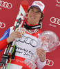 Carlo Janka of Switzerland celebrates overall Audi FIS Alpine skiing World cup victory after last race of Audi FIS alpine skiing World Cup, which was held in Garmisch-Partenkirchen, Germany. Last slalom race of Audi FIS Alpine skiing World Cup 2009-10, was held on Saturday, 13th of March 2010 in Garmisch-Partenkirchen, Germany.
