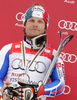 Julien Lizeroux of France celebrates overall slalom World cup second place after last Men slalom race of Audi FIS alpine skiing World Cup, which was held on Gudiberg course in Garmisch-Partenkirchen, Germany. Last slalom race of Men Audi FIS Alpine skiing World Cup 2009-10, was held on Saturday, 13th of March 2010 in Garmisch-Partenkirchen, Germany.
