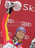 Winner Maria Riesch of Germany celebrates overall slalom World cup victory after last Women slalom race of Audi FIS alpine skiing World Cup, which was held on Gudiberg course in Garmisch-Partenkirchen, Germany. Last slalom race of Women Audi FIS Alpine skiing World Cup 2009-10, was held on Saturday, 13th of March 2010 in Garmisch-Partenkirchen, Germany.
