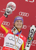 Winner Maria Riesch of Germany celebrates overall slalom World cup victory after last Women slalom race of Audi FIS alpine skiing World Cup, which was held on Gudiberg course in Garmisch-Partenkirchen, Germany. Last slalom race of Women Audi FIS Alpine skiing World Cup 2009-10, was held on Saturday, 13th of March 2010 in Garmisch-Partenkirchen, Germany.

