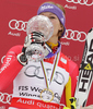 Winner Maria Riesch of Germany celebrates overall slalom World cup victory after last Women slalom race of Audi FIS alpine skiing World Cup, which was held on Gudiberg course in Garmisch-Partenkirchen, Germany. Last slalom race of Women Audi FIS Alpine skiing World Cup 2009-10, was held on Saturday, 13th of March 2010 in Garmisch-Partenkirchen, Germany.
