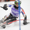 Sanni Leinonen of Finland skiing in first run of last Women slalom race of Audi FIS alpine skiing World Cup, which was held on Gudiberg course in Garmisch-Partenkirchen, Germany. Last slalom race of Women Audi FIS Alpine skiing World Cup 2009-10, was held on Saturday, 13th of March 2010 in Garmisch-Partenkirchen, Germany.
