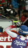 Winner Marlies Schild of Austria reacts in finish of second run of last Women slalom race of Audi FIS alpine skiing World Cup, which was held on Gudiberg course in Garmisch-Partenkirchen, Germany. Last slalom race of Women Audi FIS Alpine skiing World Cup 2009-10, was held on Saturday, 13th of March 2010 in Garmisch-Partenkirchen, Germany.

