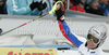Julien Lizeroux of France reacts in finish of second run of last Men slalom race of Audi FIS alpine skiing World Cup, which was held on Gudiberg course in Garmisch-Partenkirchen, Germany. Last slalom race of Men Audi FIS Alpine skiing World Cup 2009-10, was held on Saturday, 13th of March 2010 in Garmisch-Partenkirchen, Germany.
