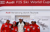 Finnish team with Kalle Palander (L), Sanni Leinonen (2nd from L), Andreas Romar (3rd from L), Tanja Poutiainen (2nd from R) and Marcus Sandell (R) during Audi Media talk event in Soelden, Austria. Audi Media talk event was held on Thursday, 21st of October 2010 in Soelden, Austria, before start of Audi FIS Alpine skiing World cup 2010-2011, which will start with women giant slalom race on Saturday, 23rd of October 2010, and will be followed by men giant slalom race day later on Rettenbach glacier above Soelden, Austria.
