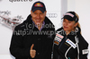 Didier Cuche (L) and Lara Gut (R) of Switzerland during Audi Media talk event in Soelden, Austria. Audi Media talk event was held on Thursday, 21st of October 2010 in Soelden, Austria, before start of Audi FIS Alpine skiing World cup 2010-2011, which will start with women giant slalom race on Saturday, 23rd of October 2010, and will be followed by men giant slalom race day later on Rettenbach glacier above Soelden, Austria.
