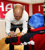 Kalle Palander of Finland signing autographs during Halti event in Soelden, Austria. Halti event was held on Friday, 22nd of October 2010 in Soelden, Austria, before start of Audi FIS Alpine skiing World cup 2010-2011, which will start with women giant slalom race on Saturday, 23rd of October 2010, and will be followed by men giant slalom race day later on Rettenbach glacier above Soelden, Austria.
