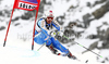 Anja Paerson of Sweden skiing in first run of Women giant slalom race of Audi FIS alpine skiing World Cup in Soelden, Austria. First giant slalom race of Women Audi FIS Alpine skiing World Cup 2010-11, was held on Saturday, 23rd of October 2010, on Rettenbach glacier above Soelden, Austria.
