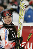 Sanni Leinonen of Finland reacts in finish of first run of Women giant slalom race of Audi FIS alpine skiing World Cup in Soelden, Austria. First giant slalom race of Women Audi FIS Alpine skiing World Cup 2010-11, was held on Saturday, 23rd of October 2010, on Rettenbach glacier above Soelden, Austria.
