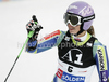 Tina Maze of Slovenia reacts in finish of second run of Women giant slalom race of Audi FIS alpine skiing World Cup in Soelden, Austria. First giant slalom race of Women Audi FIS Alpine skiing World Cup 2010-11, was held on Saturday, 23rd of October 2010, on Rettenbach glacier above Soelden, Austria. <br>  <br> 
