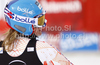 Fourth placed Tanja Poutiainen of Finland reacts in finish of second run of Women giant slalom race of Audi FIS alpine skiing World Cup in Soelden, Austria. First giant slalom race of Women Audi FIS Alpine skiing World Cup 2010-11, was held on Saturday, 23rd of October 2010, on Rettenbach glacier above Soelden, Austria.
