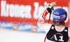 Fourth placed Tanja Poutiainen of Finland reacts in finish of second run of Women giant slalom race of Audi FIS alpine skiing World Cup in Soelden, Austria. First giant slalom race of Women Audi FIS Alpine skiing World Cup 2010-11, was held on Saturday, 23rd of October 2010, on Rettenbach glacier above Soelden, Austria.
