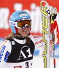 Fourth placed Tanja Poutiainen of Finland reacts in finish of second run of Women giant slalom race of Audi FIS alpine skiing World Cup in Soelden, Austria. First giant slalom race of Women Audi FIS Alpine skiing World Cup 2010-11, was held on Saturday, 23rd of October 2010, on Rettenbach glacier above Soelden, Austria.
