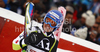 Winner Viktoria Rebensburg of Germany reacts in finish of second run of Women giant slalom race of Audi FIS alpine skiing World Cup in Soelden, Austria. First giant slalom race of Women Audi FIS Alpine skiing World Cup 2010-11, was held on Saturday, 23rd of October 2010, on Rettenbach glacier above Soelden, Austria.
