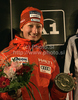 Fourth placed Tanja Poutiainen of Finland celebrates her trophy won in Women giant slalom race of Audi FIS alpine skiing World Cup in Soelden, Austria. First giant slalom race of Women Audi FIS Alpine skiing World Cup 2010-11, was held on Saturday, 23rd of October 2010, on Rettenbach glacier above Soelden, Austria.
