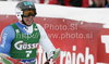 Massimiliano Blardone of Italy reacts in finish of first run of Men giant slalom race of Audi FIS alpine skiing World Cup in Soelden, Austria. First giant slalom race of Men Audi FIS Alpine skiing World Cup 2010-11, was held on Sunday, 24th of October 2010, on Rettenbach glacier above Soelden, Austria.
