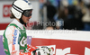 Marcus Sandell of Finland reacts in finish of first run of Men giant slalom race of Audi FIS alpine skiing World Cup in Soelden, Austria. First giant slalom race of Men Audi FIS Alpine skiing World Cup 2010-11, was held on Sunday, 24th of October 2010, on Rettenbach glacier above Soelden, Austria.
