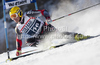 KOSTELIC Ivica (CRO)  attacks a control gate whilst competing in  the FIS alpine skiing world cup giant slalom race on the Bellevarde race piste Val dIsere.
