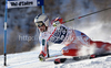 SANDELL Marcus (FIN) attacks a control gate whilst competing in  the FIS alpine skiing world cup giant slalom race on the Bellevarde race piste Val dIsere.
