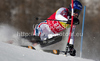  GRANGE Jean-Baptiste FRA attacks a control gate whilst competing in the FIS alpine skiing world cup slalom race on the Bellevarde race piste Val dIsere.

