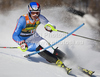  MOELGG Manfred ITA attacks a control gate whilst competing in the FIS alpine skiing world cup slalom race on the Bellevarde race piste Val dIsere.
