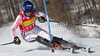  GRANGE Jean-Baptiste FRA attacks a control gate whilst competing in the FIS alpine skiing world cup slalom race on the Bellevarde race piste Val dIsere.

