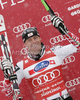 Winner Michael Walchhofer of Austria celebrates his medal won in Men Super-G race of Audi FIS alpine skiing World Cup in Val Gardena, Italy. Super-G race of Men Audi FIS Alpine skiing World Cup 2010-11, was held on Friday, 17th of December 2010, on Saslong course in Val Gardena, Italy.
