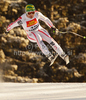Fourth placed Klaus Kroell of Austria skiing in Men downhill race of Audi FIS alpine skiing World Cup in Val Gardena, Italy. Downhill race of Men Audi FIS Alpine skiing World Cup 2010-11, was held on Saturday, 18th of December 2010, on Saslong course in Val Gardena, Italy.
