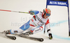 Didier Cuche of Switzerland skiing in first run of Men giant slalom race of Audi FIS alpine skiing World Cup in Alta Badia, Italy. Giant slalom race of Men Audi FIS Alpine skiing World Cup 2010-11, was held on Sunday, 20th of December 2010, on Gran Risa course in Alta Badia, Italy.
