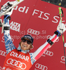 Winner Ted Ligety of USA celebrates his medal won in Men giant slalom race of Audi FIS alpine skiing World Cup in Alta Badia, Italy. Giant slalom race of Men Audi FIS Alpine skiing World Cup 2010-11, was held on Sunday, 20th of December 2010, on Gran Risa course in Alta Badia, Italy.
