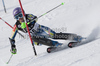 Tina Maze (SLO) attacks a control gate whilst competing in the FIS Alpine skiing World Cup ladies slalom race in Courchevel 1850, France.
