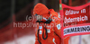 Coach of Finnish team, Christian Thoma before start of first run of Women giant slalom race of Audi FIS alpine skiing World Cup in Semmering, Austria. Giant slalom race of Women Audi FIS Alpine skiing World Cup 2010-11, was held on Tuesday, 28th of December 2010, in Semmering, Austria.
