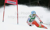 Tanja Poutiainen of Finland skiing in first run of Women giant slalom race of Audi FIS alpine skiing World Cup in Semmering, Austria. Giant slalom race of Women Audi FIS Alpine skiing World Cup 2010-11, was held on Tuesday, 28th of December 2010, in Semmering, Austria.
