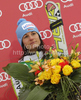 Third placed Kathrin Hoelzl of Germany celebrates her medal won in Women giant slalom race of Audi FIS alpine skiing World Cup in Semmering, Austria. Giant slalom race of Women Audi FIS Alpine skiing World Cup 2010-11, was held on Tuesday, 28th of December 2010, in Semmering, Austria.
