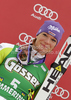 Second placed Maria Riesch of Germany celebrates her medal won in Women giant slalom race of Audi FIS alpine skiing World Cup in Semmering, Austria. Giant slalom race of Women Audi FIS Alpine skiing World Cup 2010-11, was held on Tuesday, 28th of December 2010, in Semmering, Austria.
