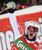 Winner Tessa Worley of France reacts in finish of second run of Women giant slalom race of Audi FIS alpine skiing World Cup in Semmering, Austria. Giant slalom race of Women Audi FIS Alpine skiing World Cup 2010-11, was held on Tuesday, 28th of December 2010, in Semmering, Austria.
