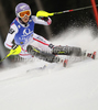 Michaela Kirchgasser of Austria skiing in first run of Women slalom race of Audi FIS alpine skiing World Cup in Semmering, Austria. Slalom race of Women Audi FIS Alpine skiing World Cup 2010-11, was held on Wednesday, 29th of December 2010, in Semmering, Austria.
