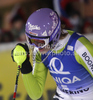 Second placed Maria Riesch of Germany reacts in finish of second run of Women slalom race of Audi FIS alpine skiing World Cup in Semmering, Austria. Slalom race of Women Audi FIS Alpine skiing World Cup 2010-11, was held on Wednesday, 29th of December 2010, in Semmering, Austria.
