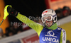 Third placed Christina Geiger of Germany reacts in finish of second run of Women slalom race of Audi FIS alpine skiing World Cup in Semmering, Austria. Slalom race of Women Audi FIS Alpine skiing World Cup 2010-11, was held on Wednesday, 29th of December 2010, in Semmering, Austria.
