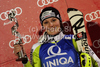 Third placed Christina Geiger of Germany celebrates her medal won in Women slalom race of Audi FIS alpine skiing World Cup in Semmering, Austria. Slalom race of Women Audi FIS Alpine skiing World Cup 2010-11, was held on Wednesday, 29th of December 2010, in Semmering, Austria.
