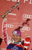 Winner Marlies Schild of Austria celebrates her medal won in Women slalom race of Audi FIS alpine skiing World Cup in Semmering, Austria. Slalom race of Women Audi FIS Alpine skiing World Cup 2010-11, was held on Wednesday, 29th of December 2010, in Semmering, Austria.
