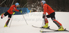 Kalle Palander of Finland (R) and his teammate Tanja Poutiainen (L) warming up for training session which was held in Tarvisio, Italy, on Sunday, 2nd of January 2011.
